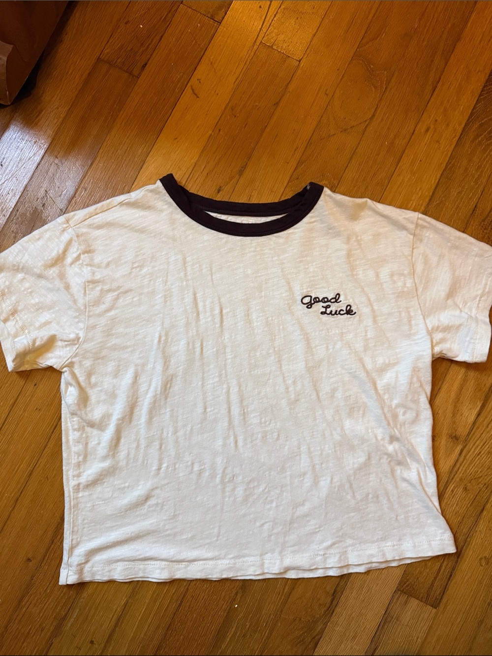 Tecovas "Good Luck Club" cropped ringer tee